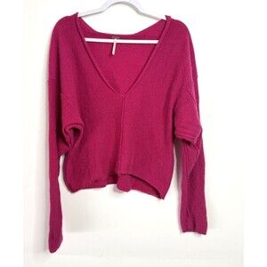 Free People Harmony 100% Cashmere Sweater Womens Medium Pink Pullover